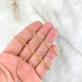 Cadena Militar 5.05gr / 40cm / 2mm Bolas Diamantadas Luna Oro Amarillo +4 *