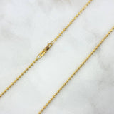 Cadena Militar 5.05gr / 40cm / 2mm Bolas Diamantadas Luna Oro Amarillo +4 *