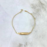 Pulso Bebé Espiga 1.25gr / 12cm-15.5cm / 1.3mm Placa Rectangular Octagonal Oro Amarillo *