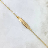 Pulso Bebé Espiga 1.25gr / 12cm-15.5cm / 1.3mm Placa Rectangular Octagonal Oro Amarillo *