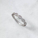 Anillo Ojos 2.1gr / T6 1/2 / Circones Blancos Oro Blanco *