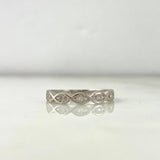 Anillo Ojos 2.1gr / T6 1/2 / Circones Blancos Oro Blanco *