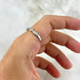 Anillo Ojos 2.1gr / T6 1/2 / Circones Blancos Oro Blanco *