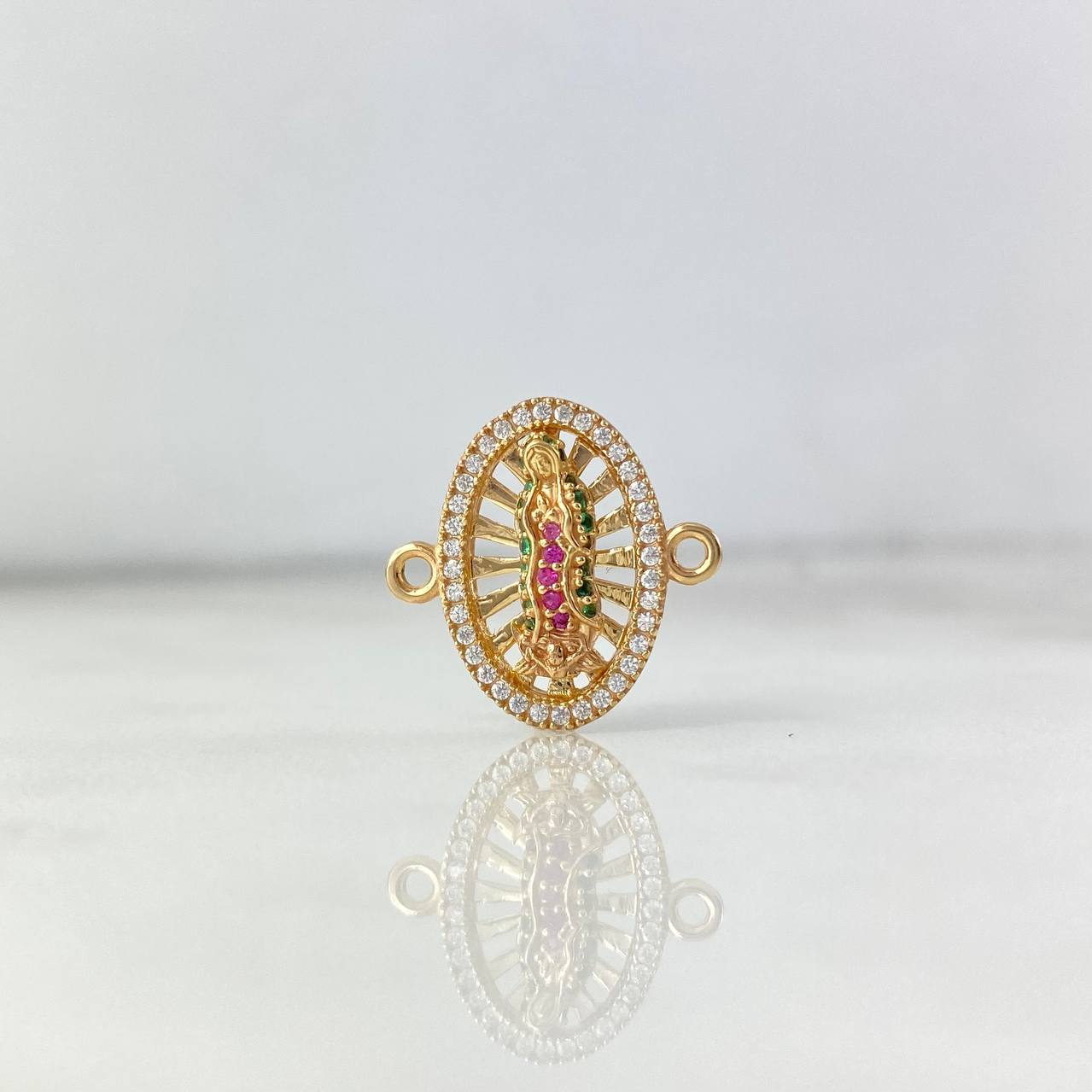Herraje Virgen de Guadalupe 2.1gr / 1.8cm / Circones Blancos-Verdes-Fucsias Oro Amarillo