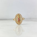 Herraje Virgen de Guadalupe 2.1gr / 1.8cm / Circones Blancos-Verdes-Fucsias Oro Amarillo