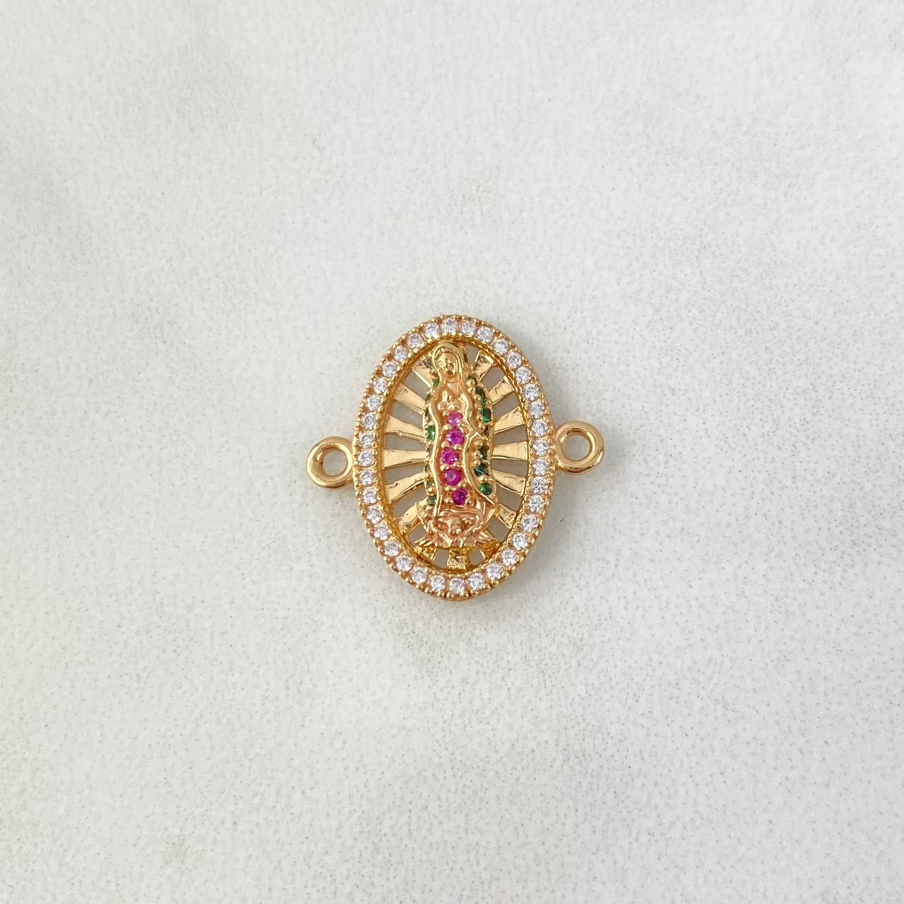 Herraje Virgen de Guadalupe 2.1gr / 1.8cm / Circones Blancos-Verdes-Fucsias Oro Amarillo