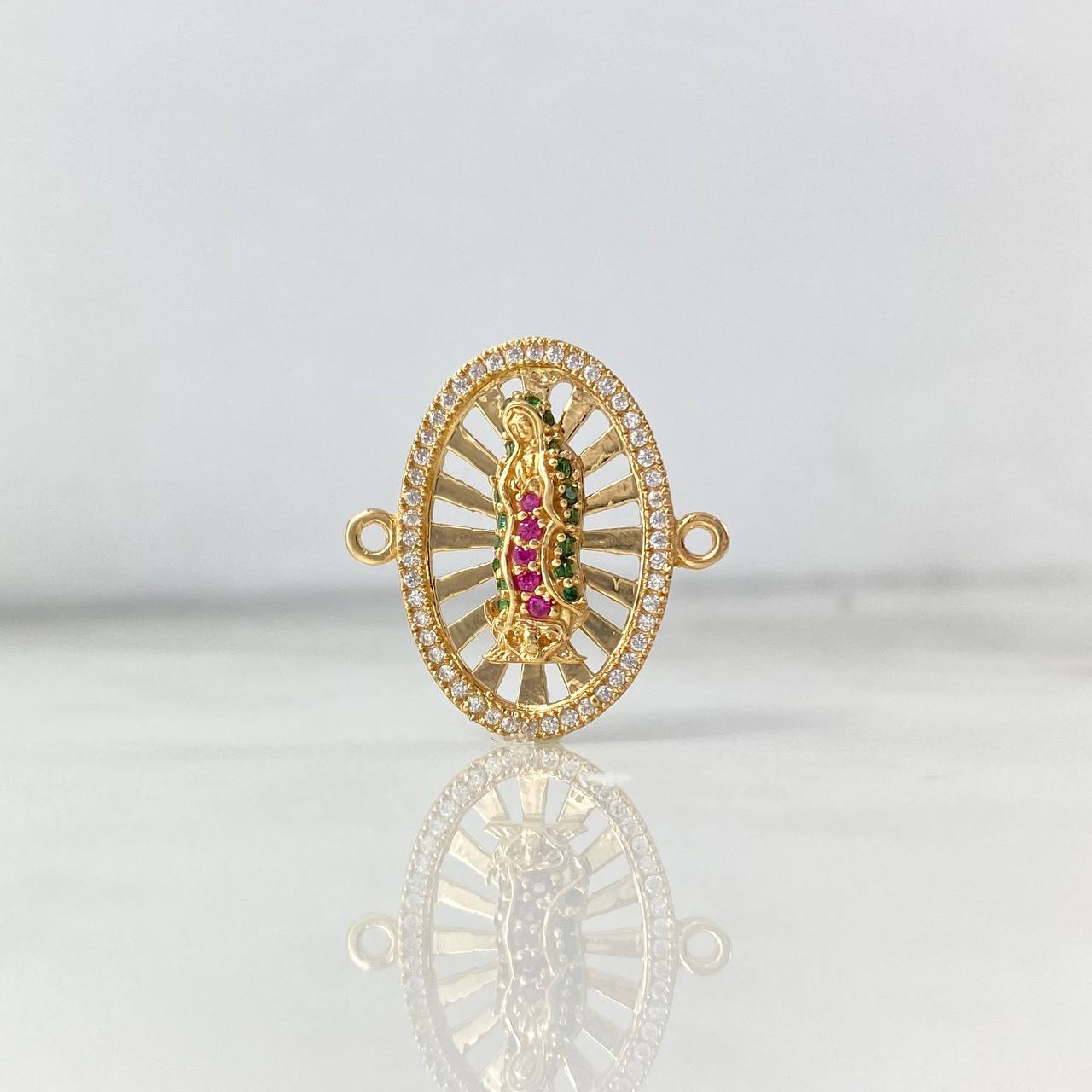 Herraje Virgen Guadalupe 3.6gr / 2.2cm / Circones Blancos-Verdes-Fucsias Oro Amarillo