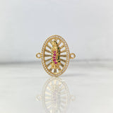 Herraje Virgen Guadalupe 3.6gr / 2.2cm / Circones Blancos-Verdes-Fucsias Oro Amarillo