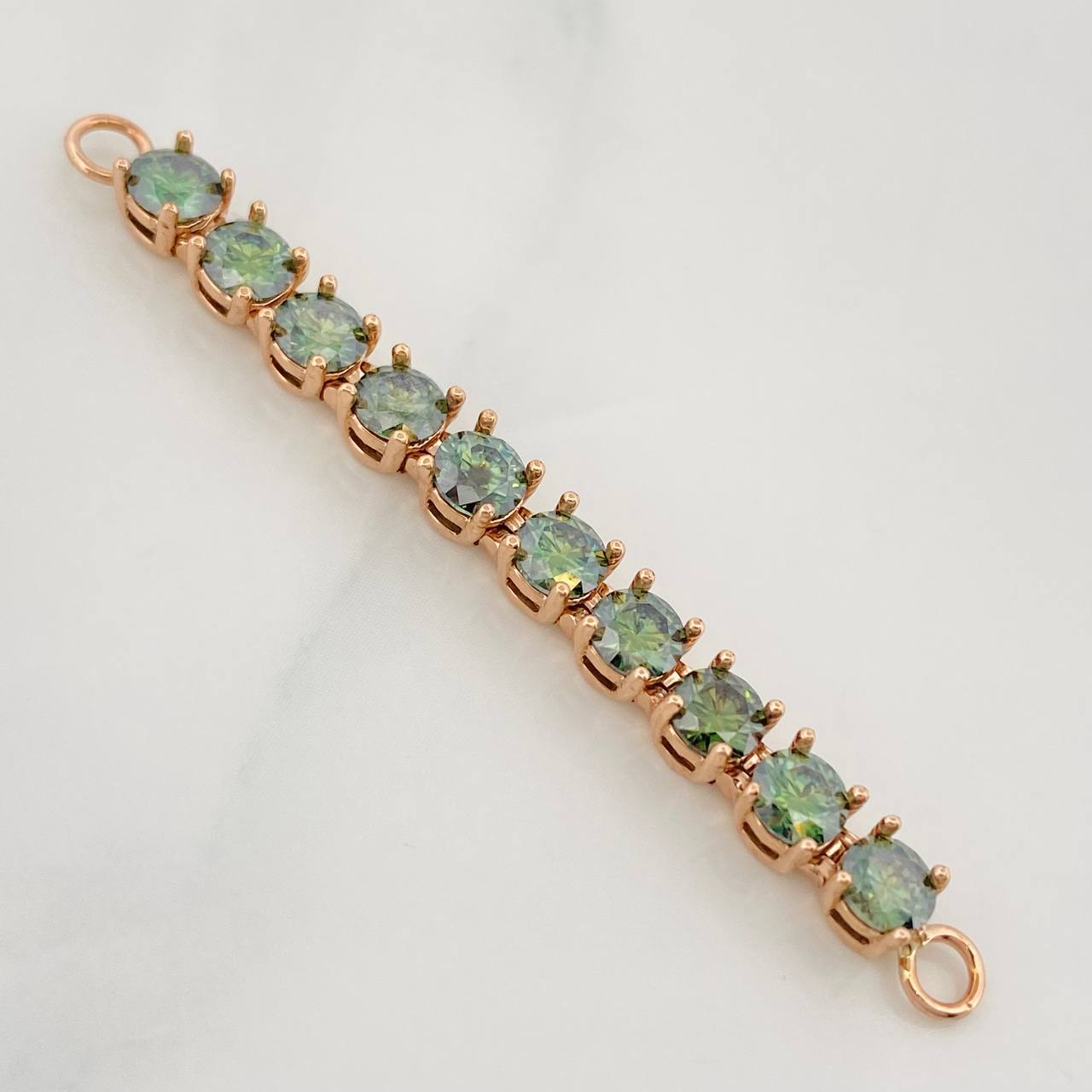 Herraje Tennis Moisanitas 3.3qts 3.35g / 5cm Oro Rosa 18K