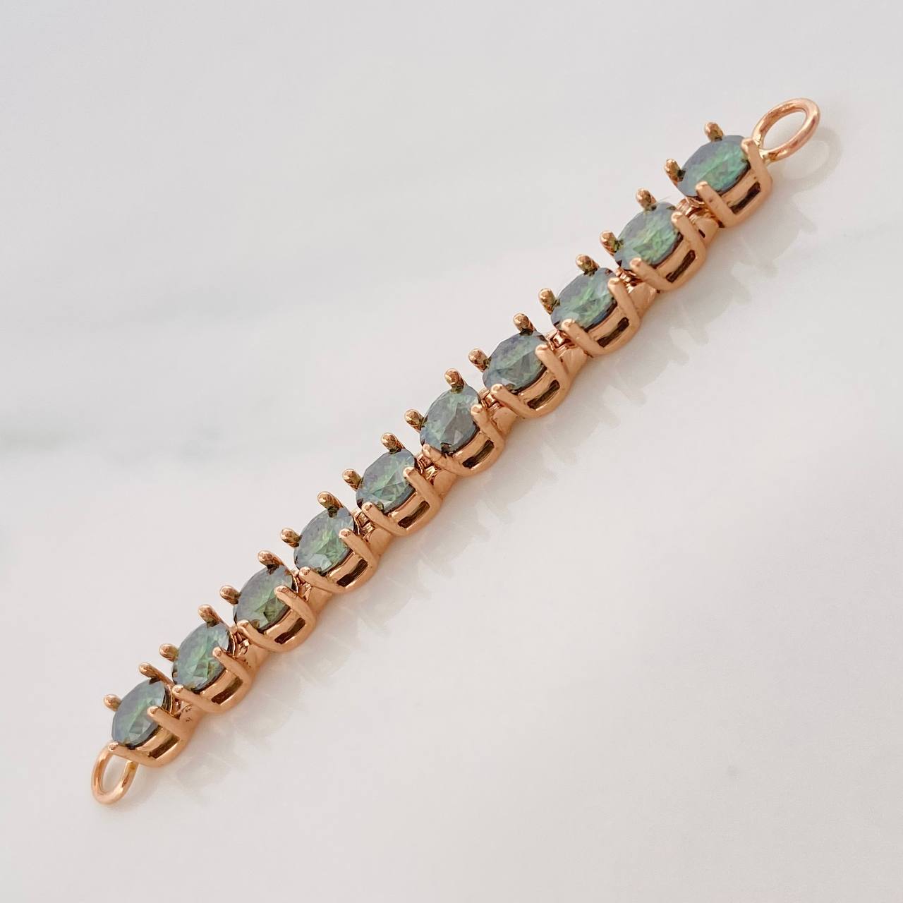 Herraje Tennis Moisanitas 3.3qts 3.35g / 5cm Oro Rosa 18K
