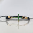 Pulsera Tejida Negra Cruz Tupida Oro Amarillo 18K