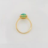 Anillo Corazon Esmeralda 0.93Pts Diamantes 0.15Pts 2.45 g / T6 1/2 Oro Amarillo 18K