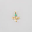 Dije Libelula Esmeraldas 0.3Pts 0.25 g / 1.3 cm Oro Amarillo 18K