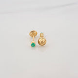 Topos Cuatro Garras Esmeralda 0.10Pts 0.55 g / 2.13 mm Oro Amarillo 18K