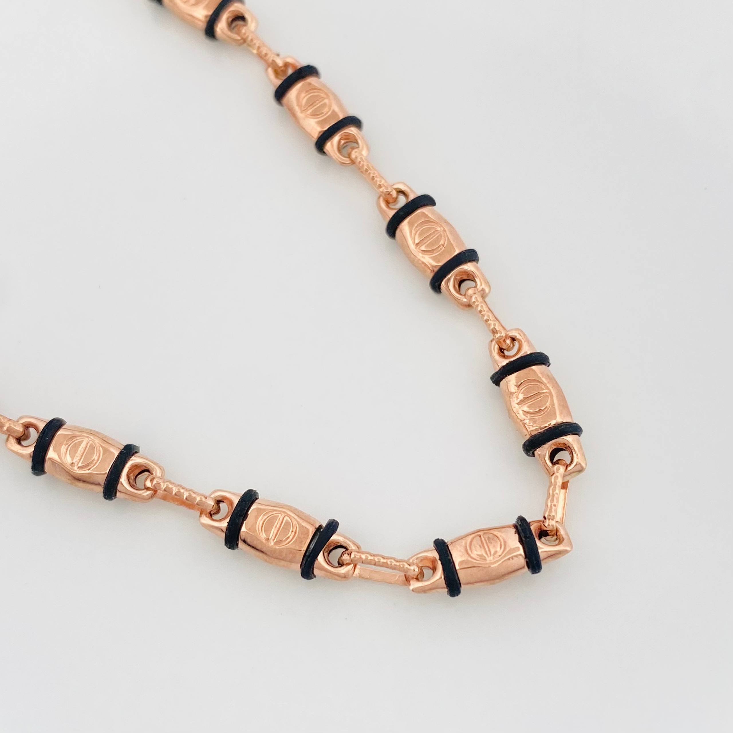 Cadena Rustica Tornillo 12.55 g / 62 cm / 3.9 mm Oro Rosa 18K
