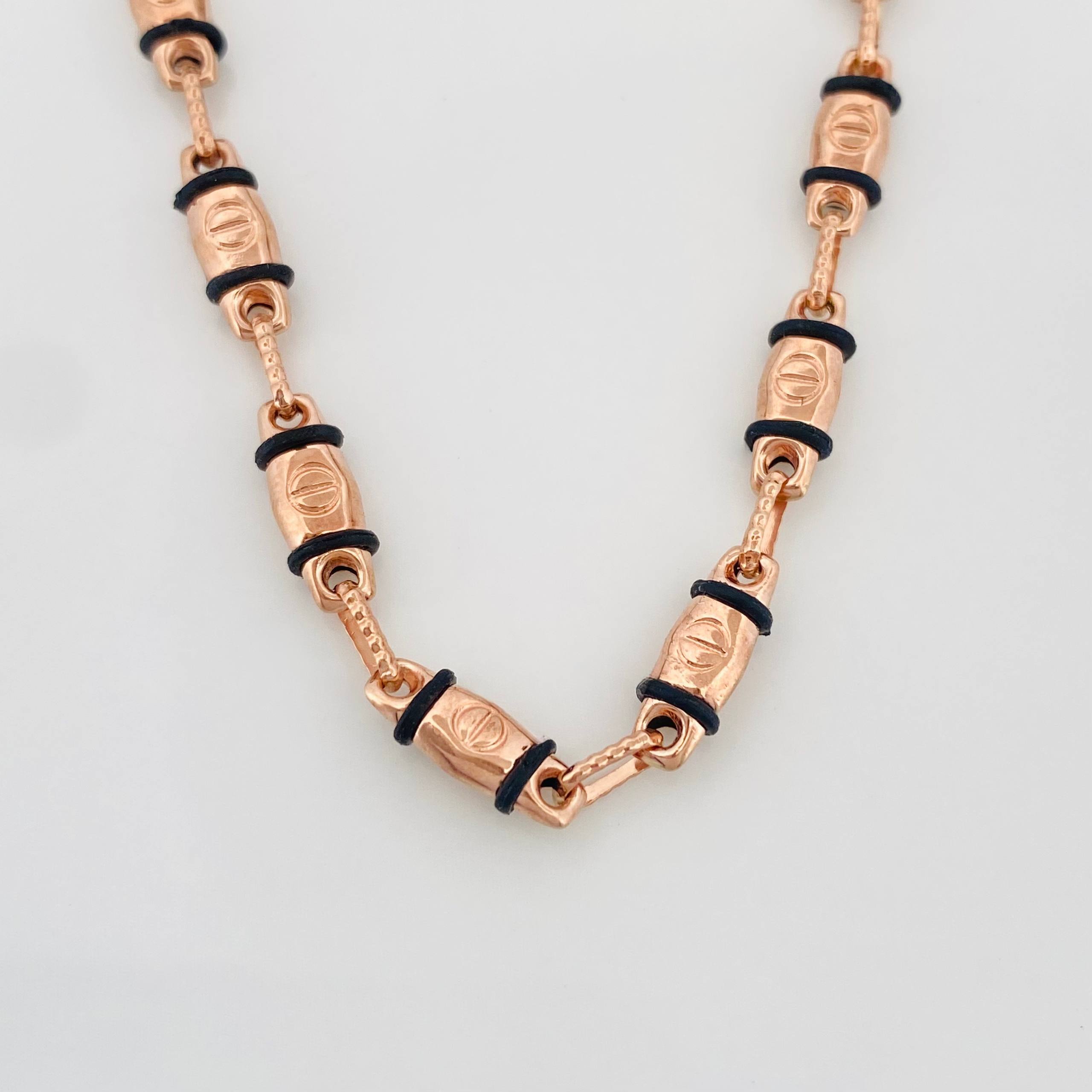 Cadena Rustica Tornillo 12.55 g / 62 cm / 3.9 mm Oro Rosa 18K