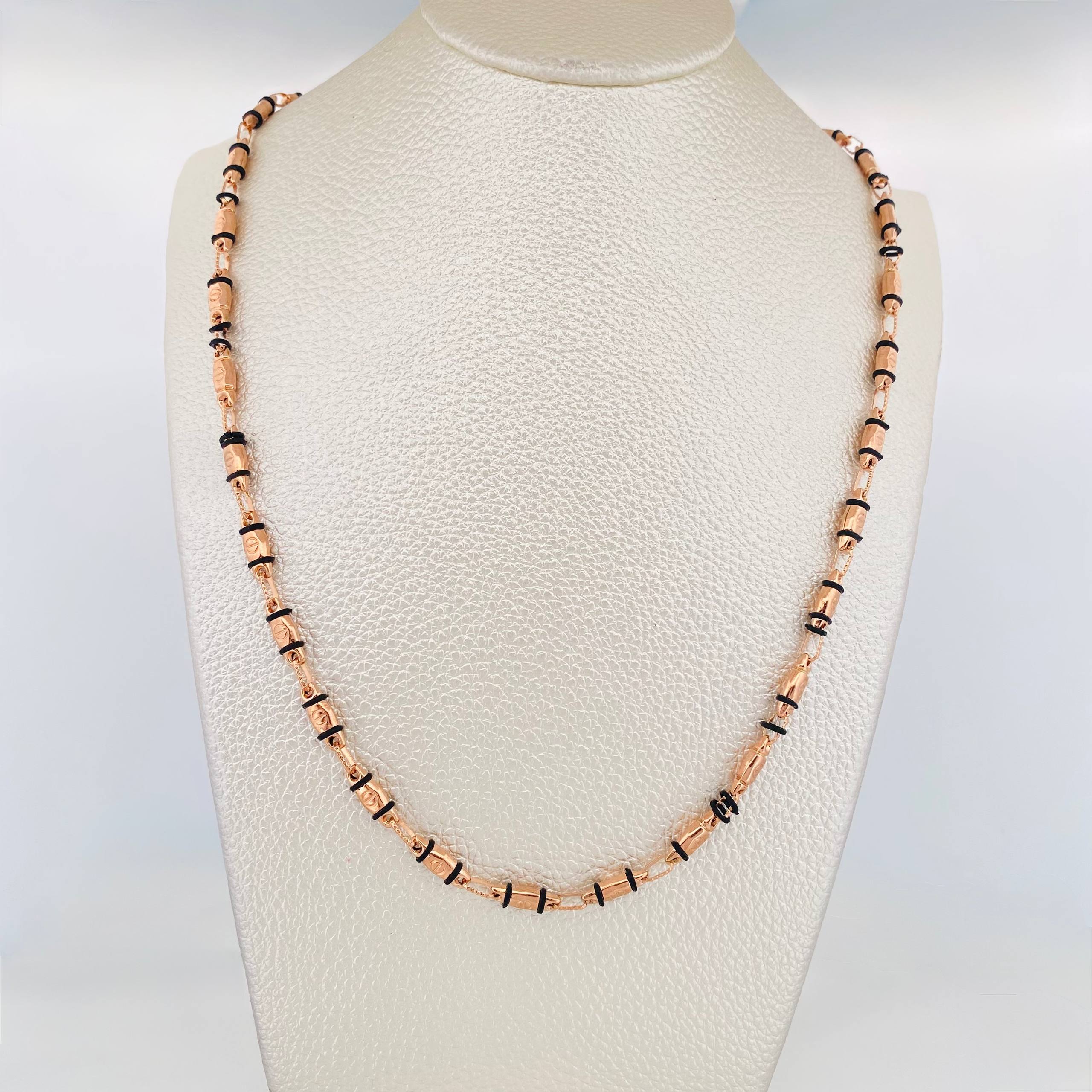 Cadena Rustica Tornillo 12.55 g / 62 cm / 3.9 mm Oro Rosa 18K
