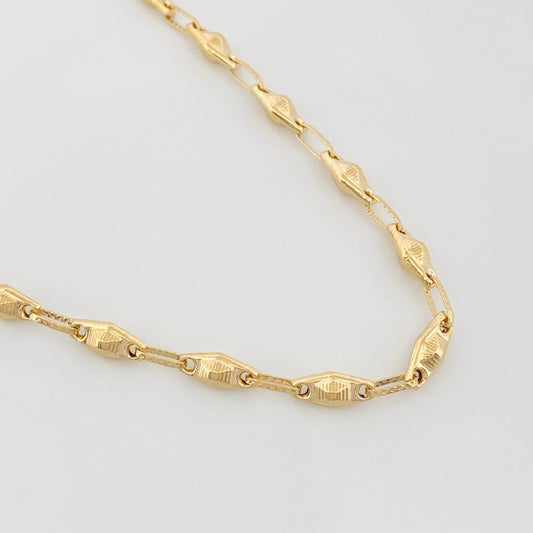 Cadena Rustica Rombo Abultado 11.1 g / 61 cm / 4.1 mm Oro Amarillo 18K