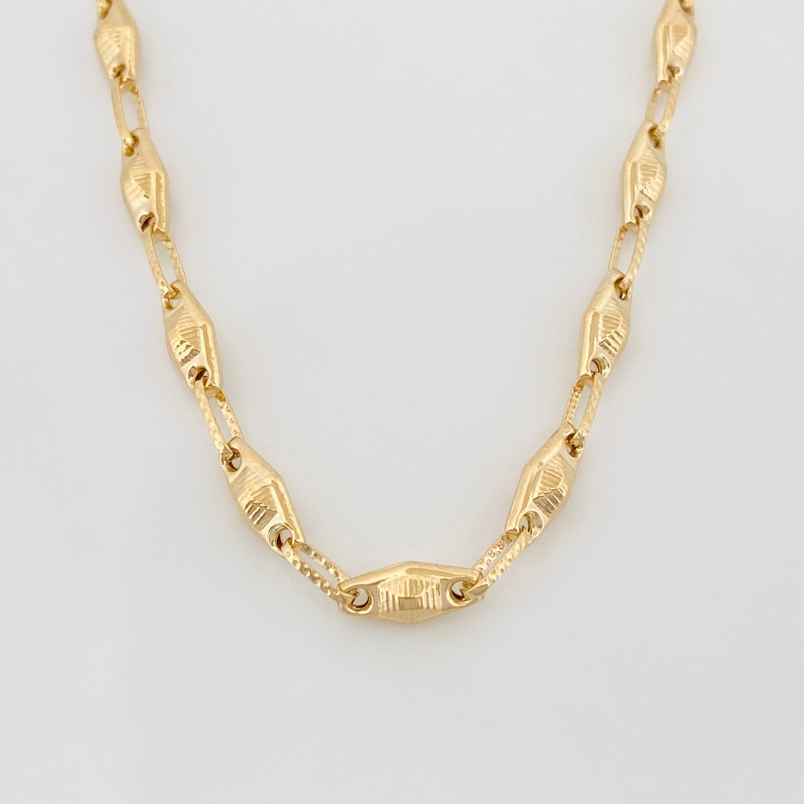 Cadena Rustica Rombo Abultado 11.1 g / 61 cm / 4.1 mm Oro Amarillo 18K