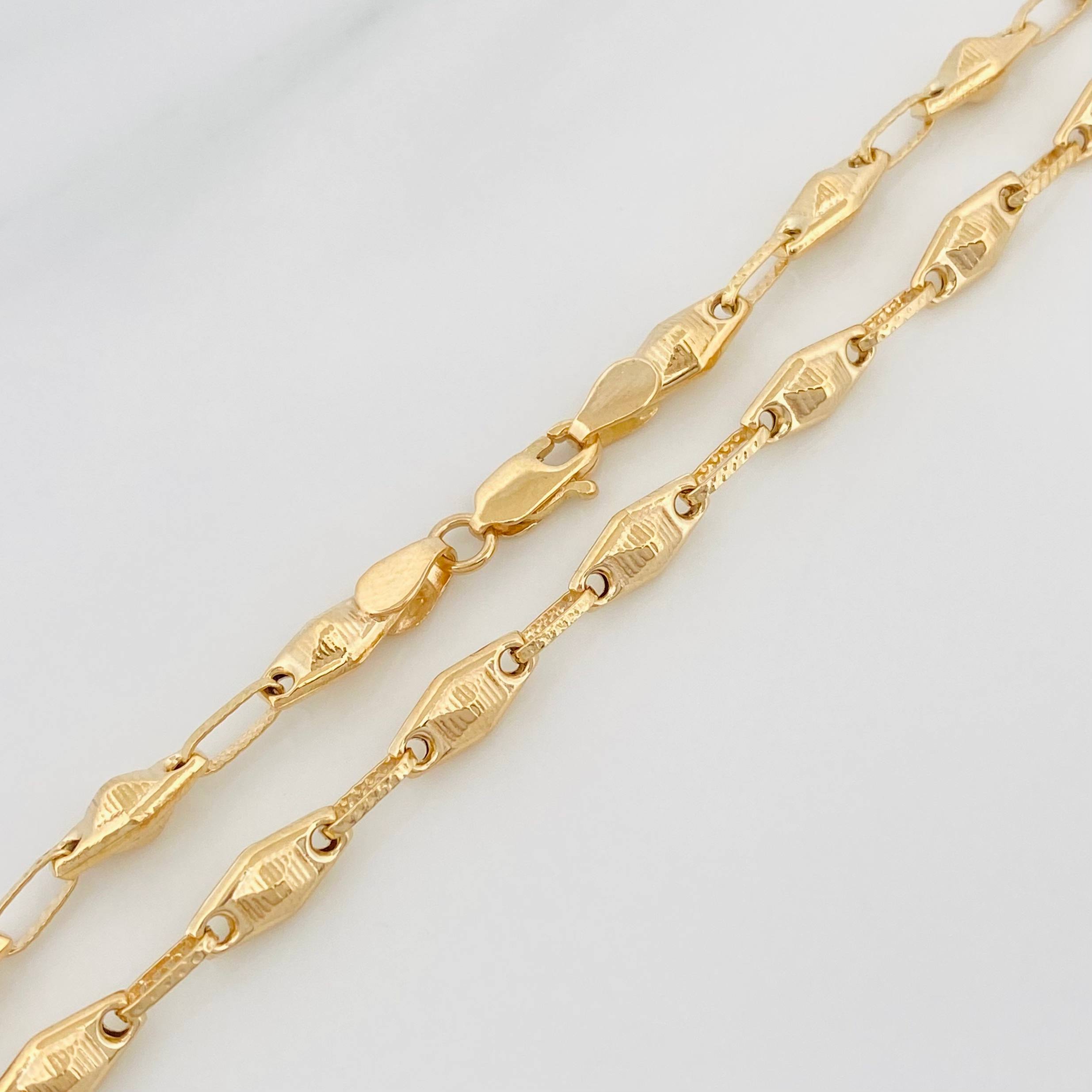 Cadena Rustica Rombo Abultado 11.1 g / 61 cm / 4.1 mm Oro Amarillo 18K