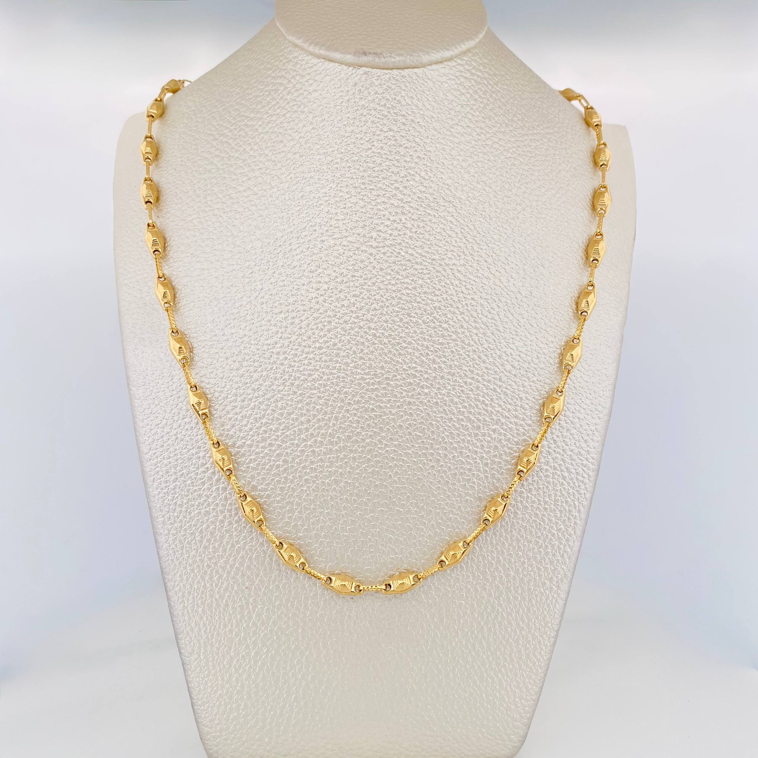 Cadena Rustica Rombo Abultado 11.1 g / 61 cm / 4.1 mm Oro Amarillo 18K