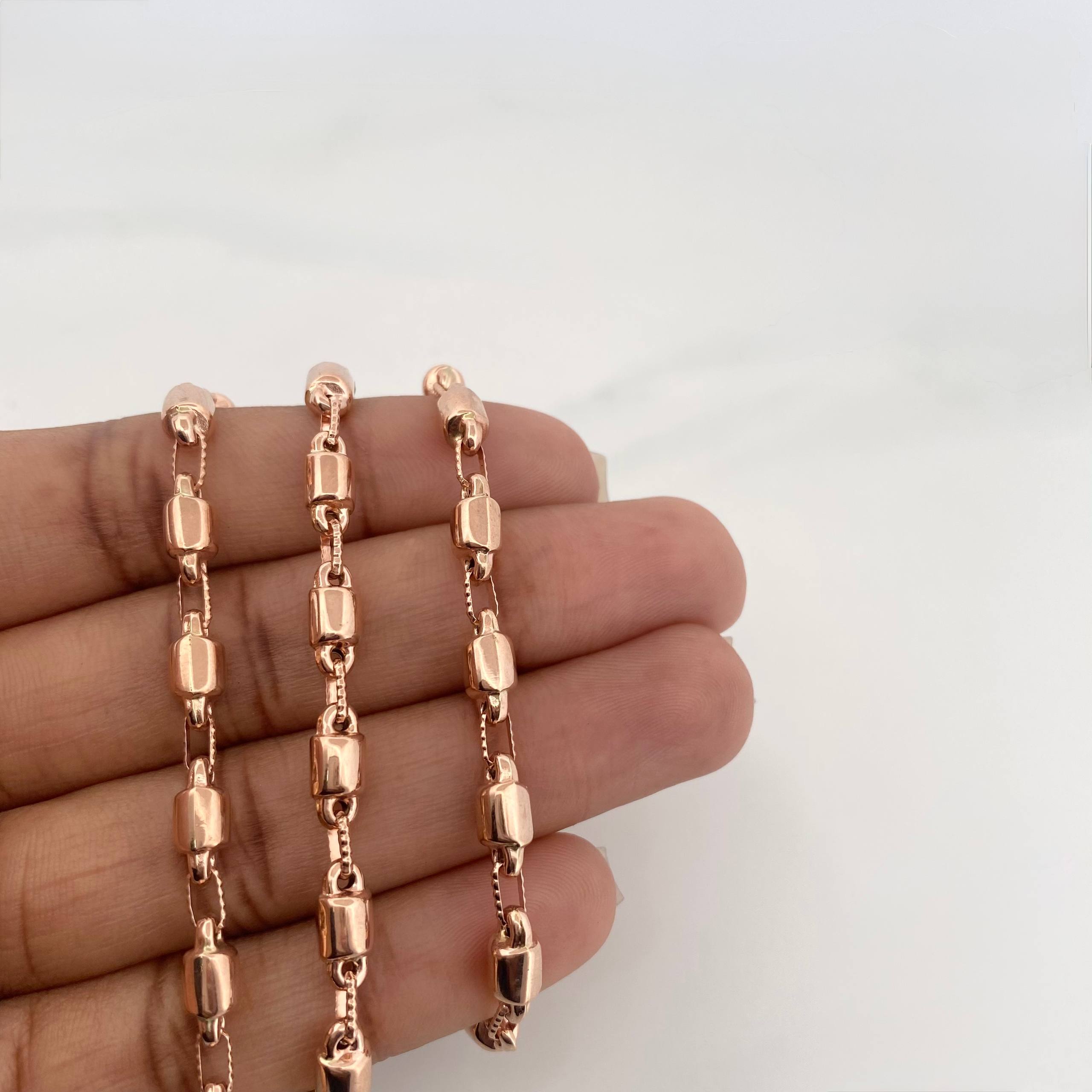 Cadena Rustica Burbuja 18.85 g / 72 cm / 4.3 mm Oro Rosa 18K
