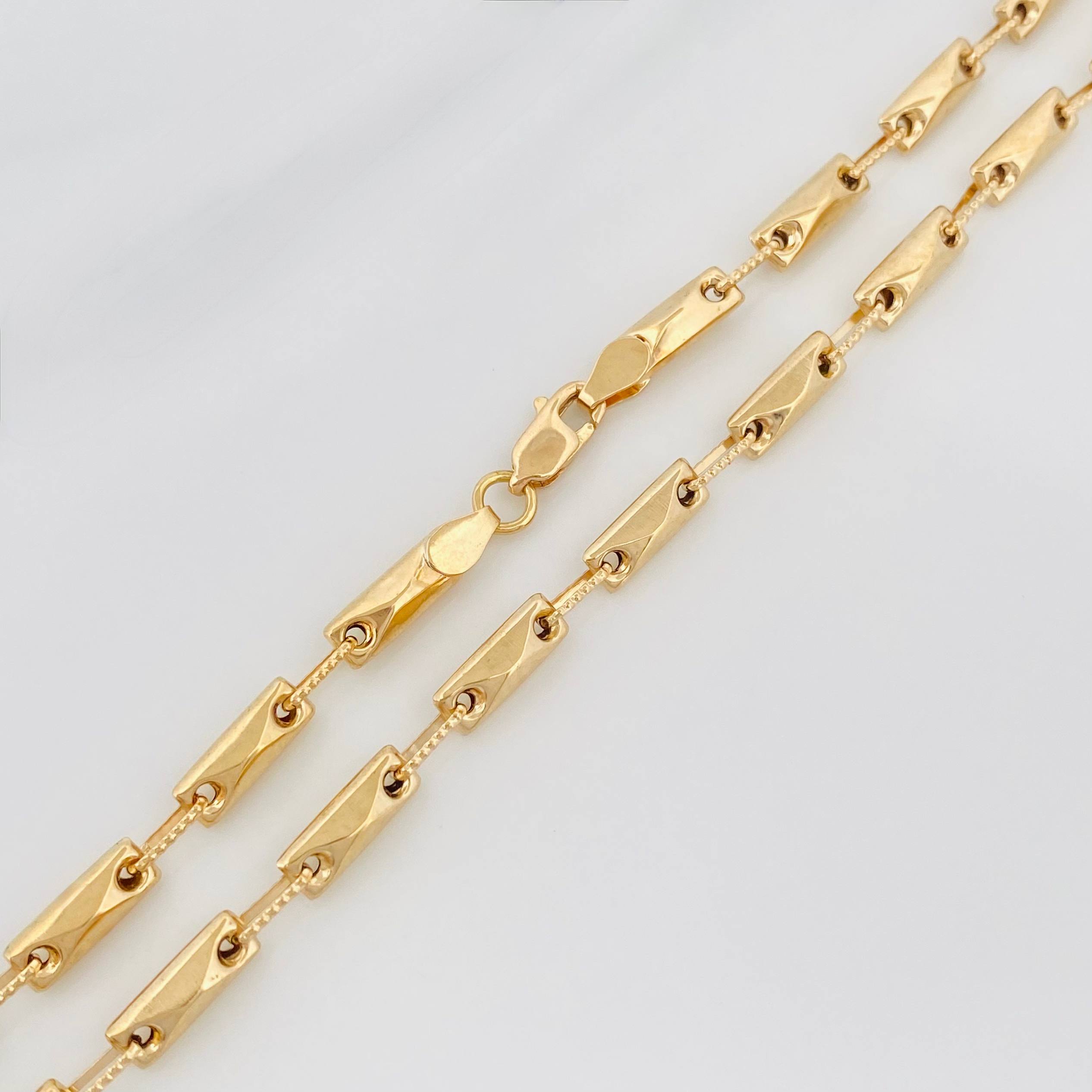 Cadena Rustica Barril Rombo 13.35 g / 63 cm / 3.4 mm Oro Amarillo 18K