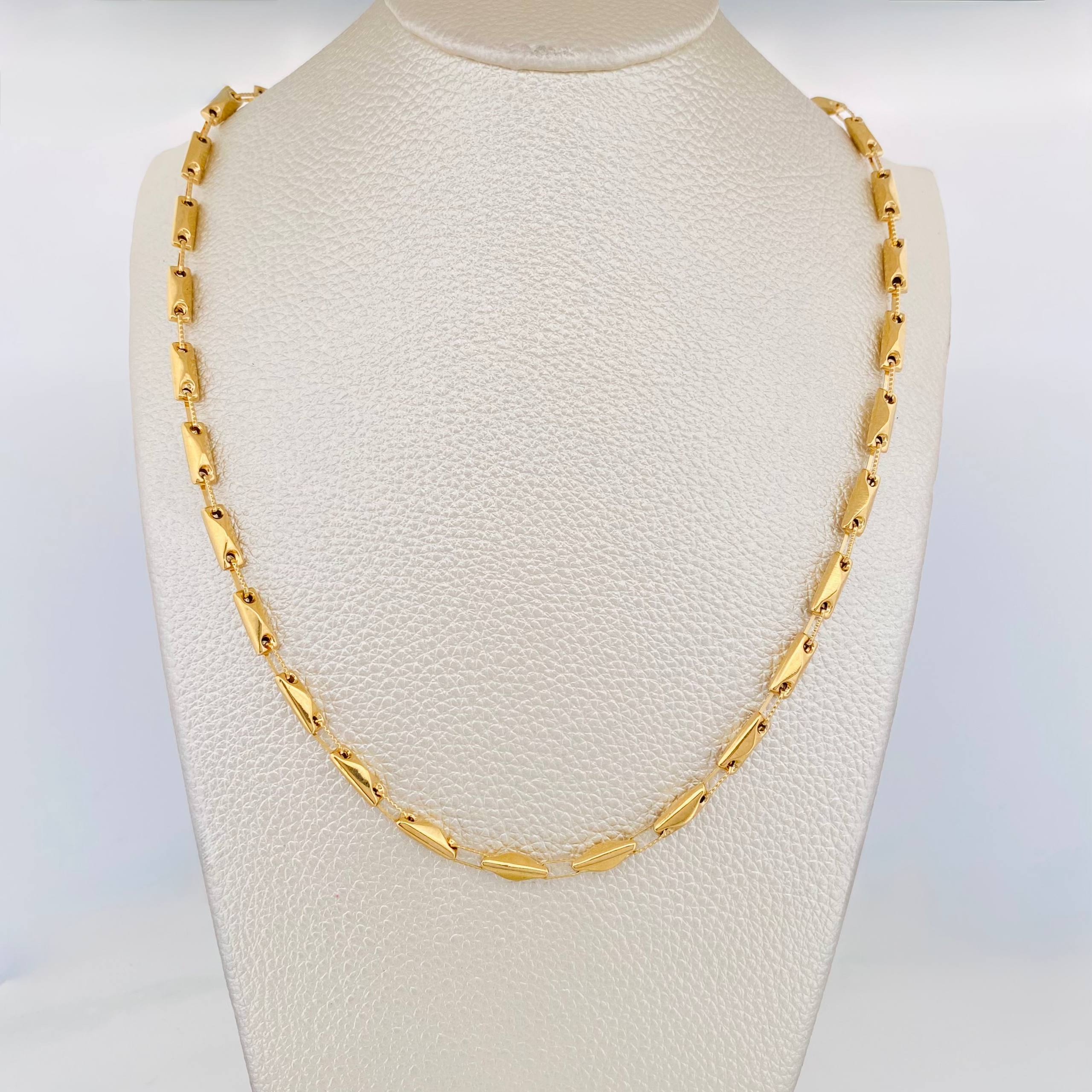 Cadena Rustica Barril Rombo 13.35 g / 63 cm / 3.4 mm Oro Amarillo 18K
