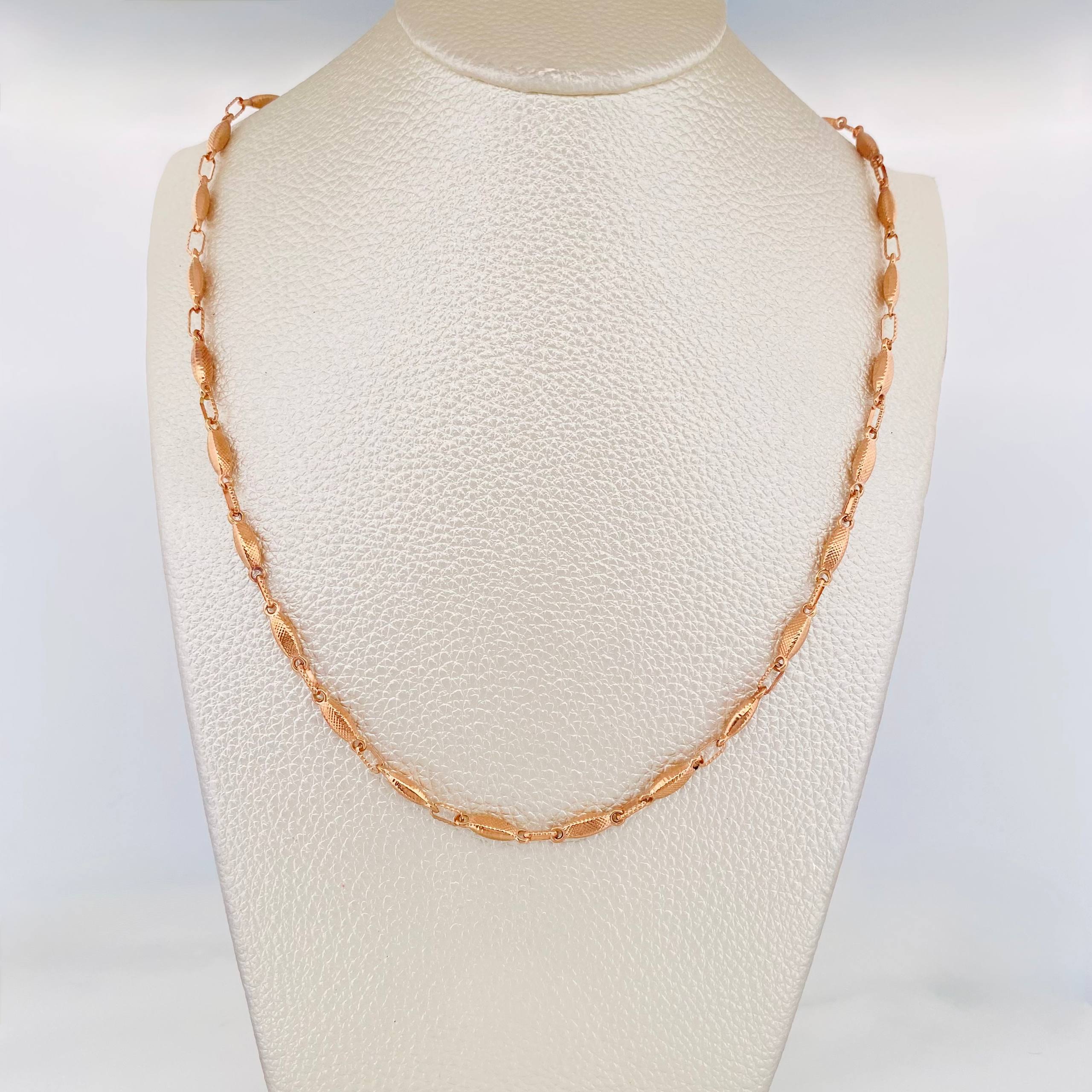 Cadena Rustica Eslabon 10.35 g / 62 cm / 3.3 mm Oro Rosa 18K