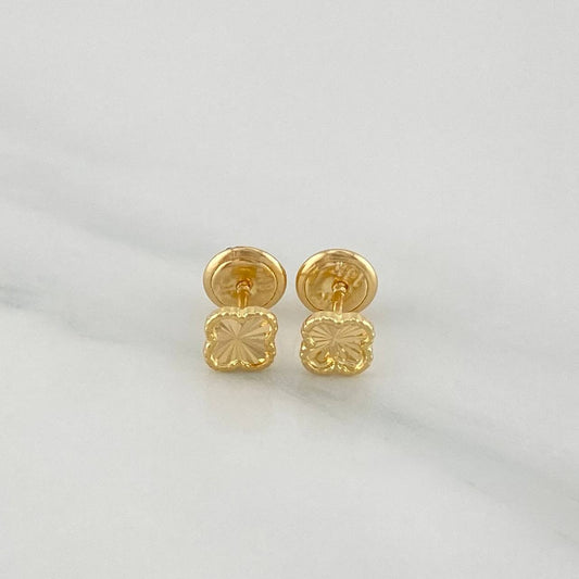 Topos Trebol Diamantado 0.75 g / 3 mm Oro Amarillo 18K