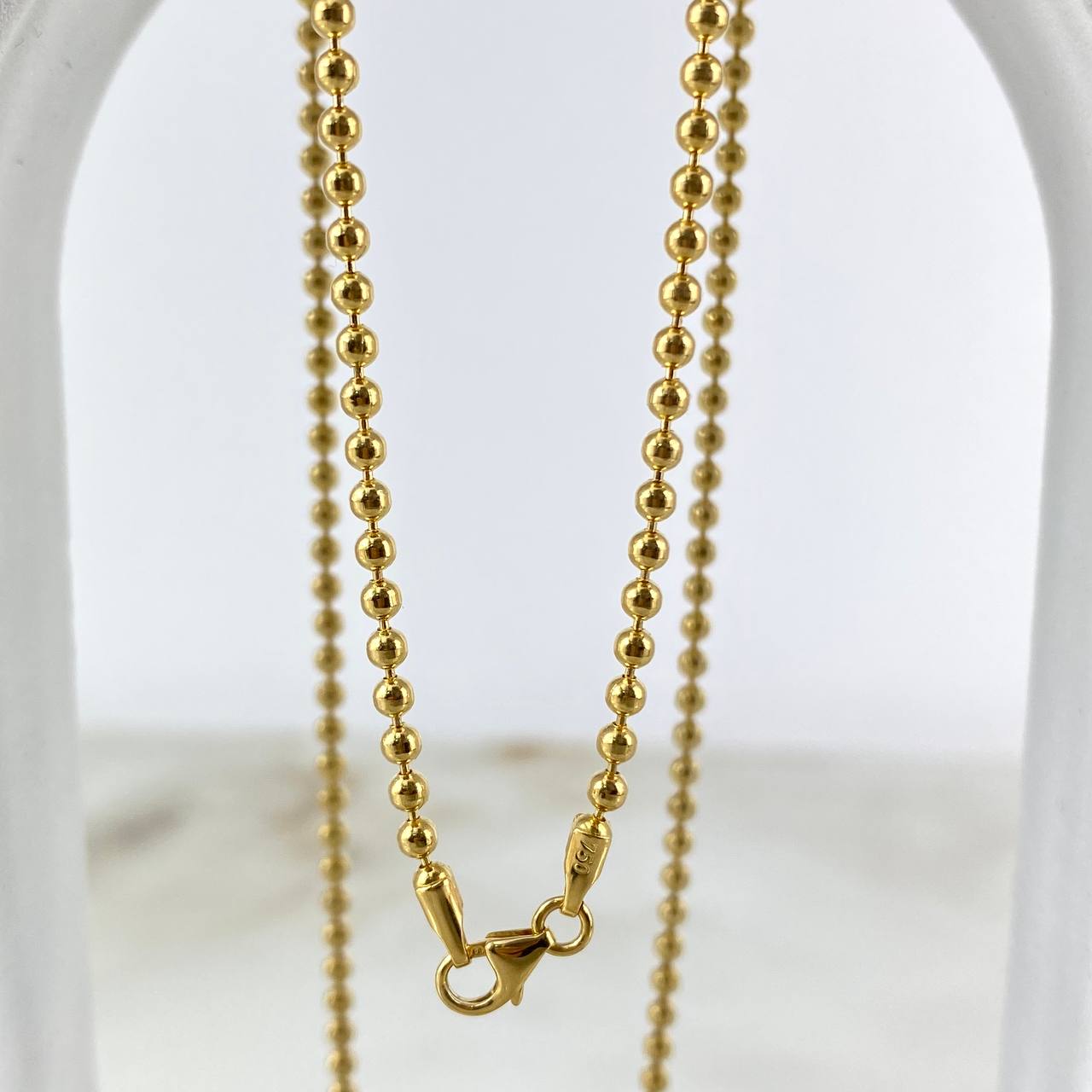 Cadena Militar 2.8gr / 50cm / 1mm Oro Amarillo +3©