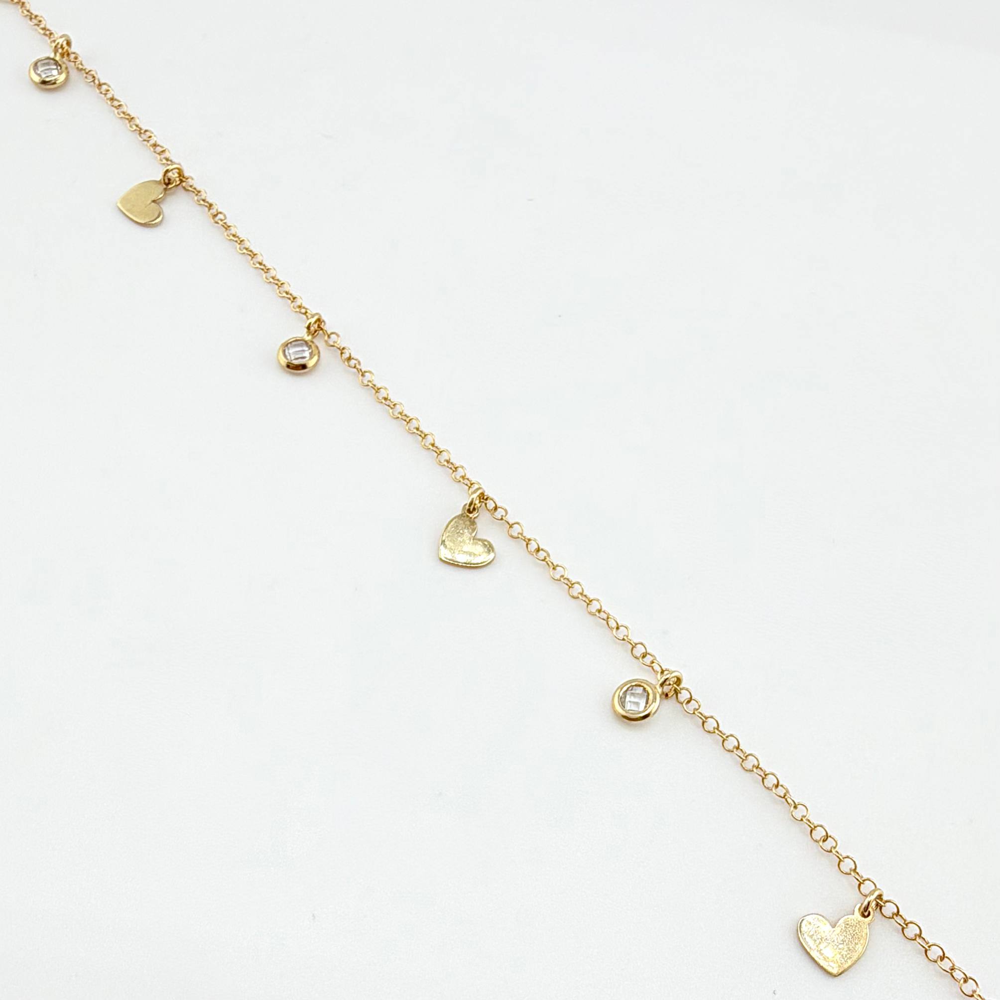 Pulso Aro Seguido Corazones Burbujas 2.2gr / 17.5cm-20cm / 1.5mm Oro Amarillo +4 18K ©