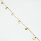 Pulso Aro Seguido Corazones Burbujas 2.2gr / 17.5cm-20cm / 1.5mm Oro Amarillo +4 18K ©