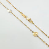 Cadena Aro Seguido Corazones 3.65gr / 45cm / 1mm Dos Oros Amarillo Blanco +4 18K ©