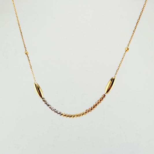 Cadena Aro Seguido Bolas Diamantadas 3.45gr / 45cm / 3mm Tres Oros +4 18K ©