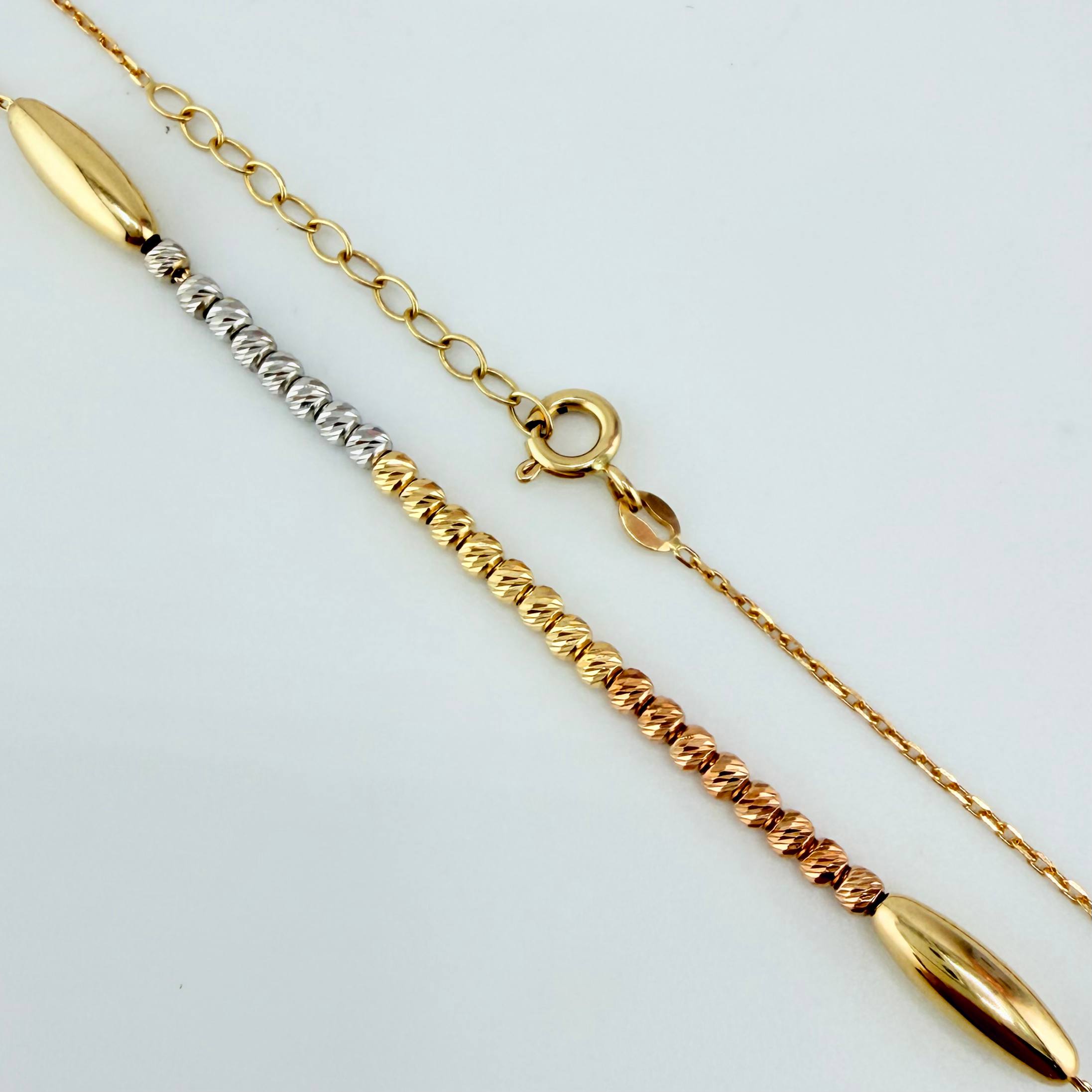 Cadena Aro Seguido Bolas Diamantadas 3.45gr / 45cm / 3mm Tres Oros +4 18K ©