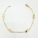 Pulso Aro Seguido Corazones Cruzados 1.95gr / 19cm / 1.2mm Oro Amarillo +4 18K ©