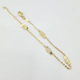 Pulso Aro Seguido Corazones Cruzados 1.95gr / 19cm / 1.2mm Oro Amarillo +4 18K ©