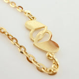 Pulso Aro Seguido Corazones Cruzados 1.95gr / 19cm / 1.2mm Oro Amarillo +4 18K ©