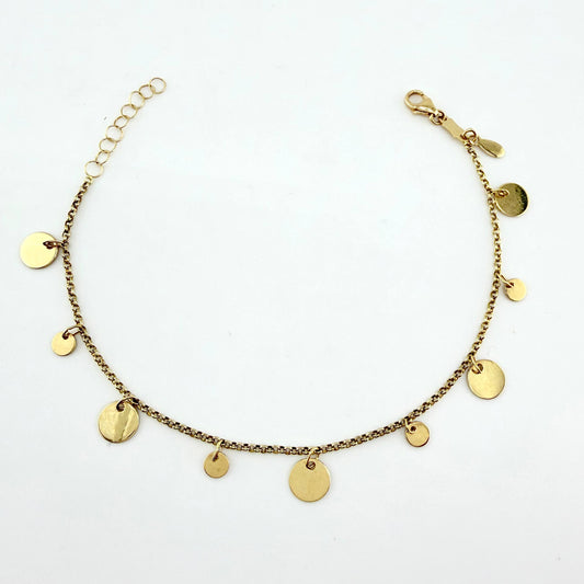 Pulso Roll-On Placas Circulares 2.8gr / 16cm-18cm / 1.5mm Oro Amarillo +4 18K ©