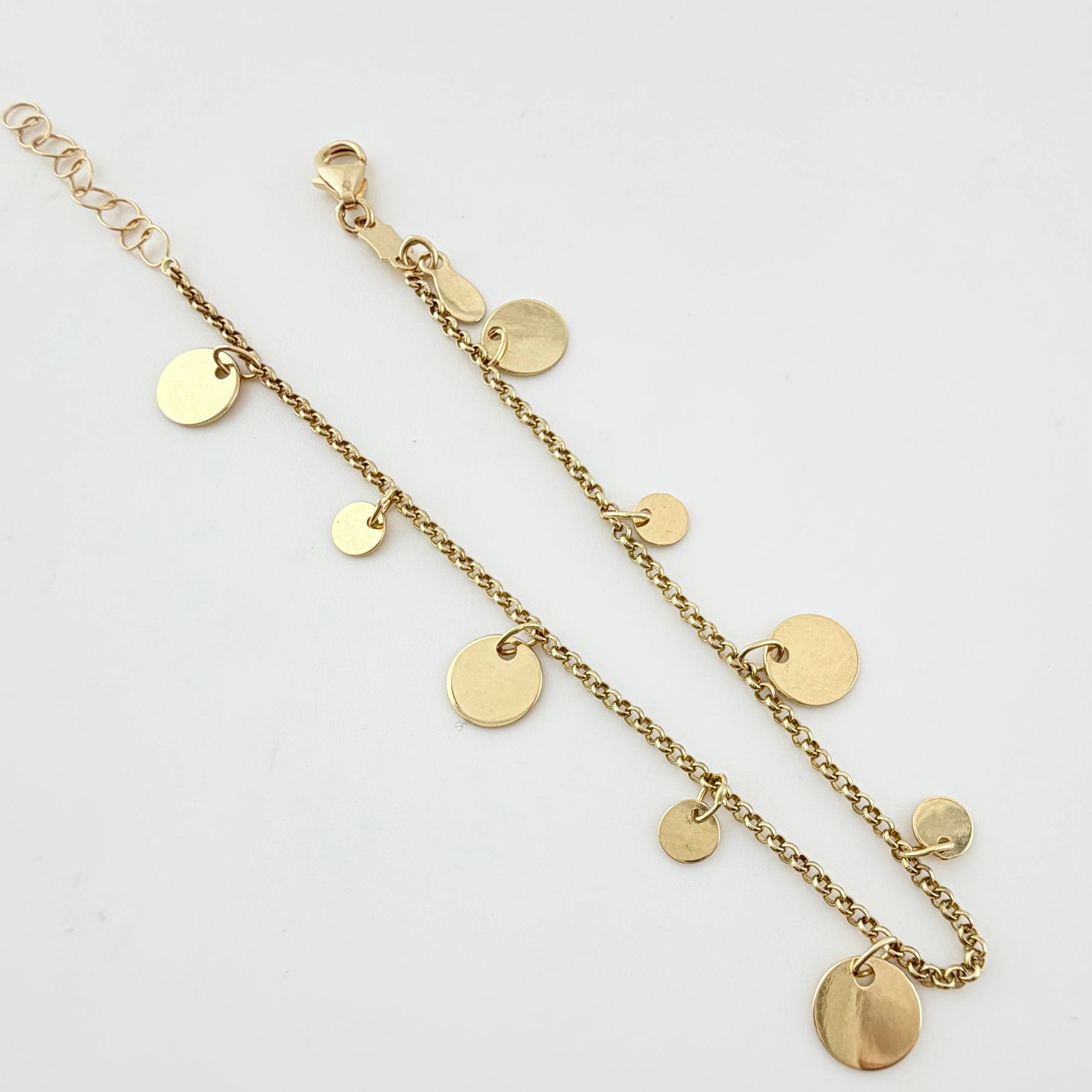 Pulso Roll-On Placas Circulares 2.8gr / 16cm-18cm / 1.5mm Oro Amarillo +4 18K ©