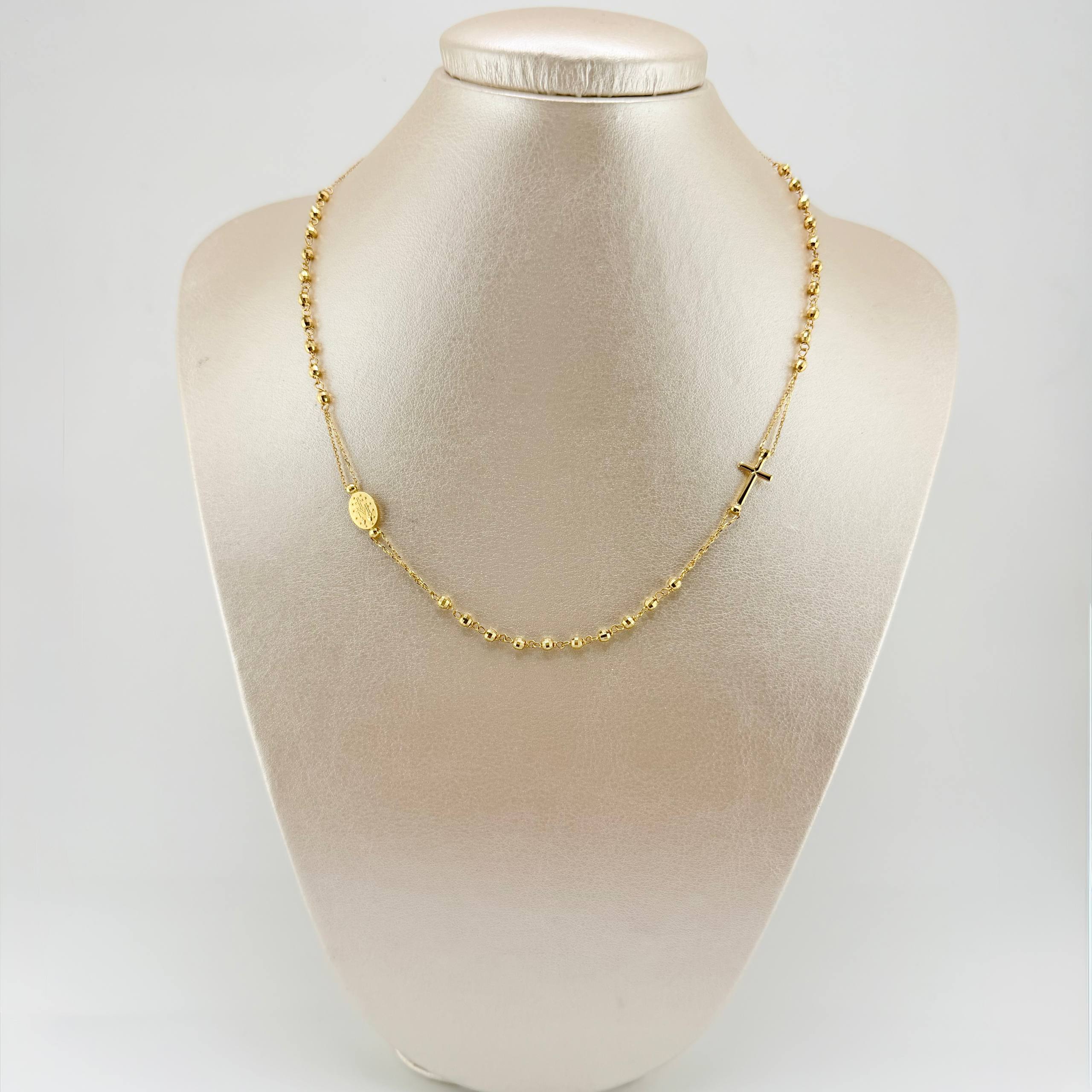 Cadena Denario Virgen Milagrosa 5.6gr / 45cm / 3mm Oro Amarillo +4 18K ©