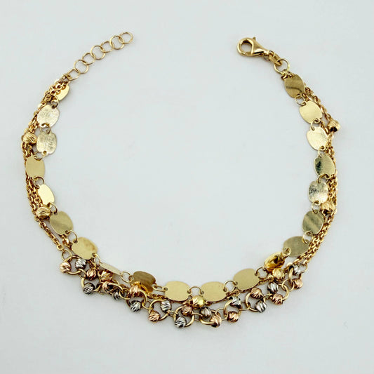 Pulso Aro Seguido Tres Caminos 5.2gr / 17.5cm / 1mm Oro Amarillo +4 18K*