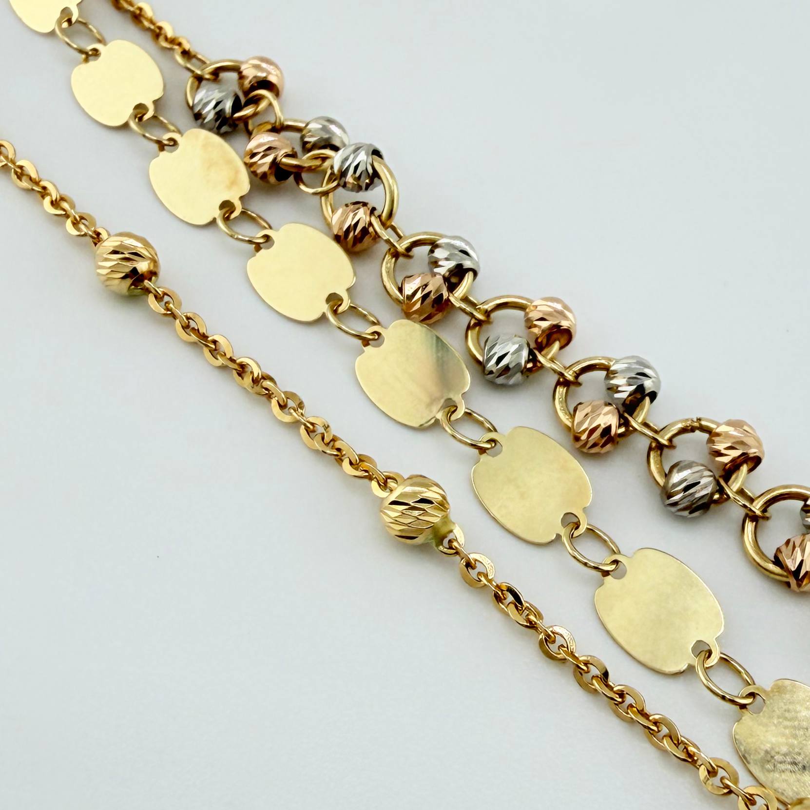 Pulso Aro Seguido Tres Caminos 5.2gr / 17.5cm / 1mm Oro Amarillo +4 18K*