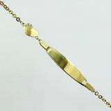 Pulso Aro Seguido Placa Niña Corazon 2.85gr / 19cm / 1.8mm Oro Amarillo +4 18K*