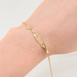 Pulso Aro Seguido Placa Niña Corazon 2.85gr / 19cm / 1.8mm Oro Amarillo +4 18K*