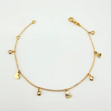 Pulso Aro Seguido Corazones Burbujas  18.5gr / 16cm-18.5cm / 1.5mm Oro Amarillo +4 18K*