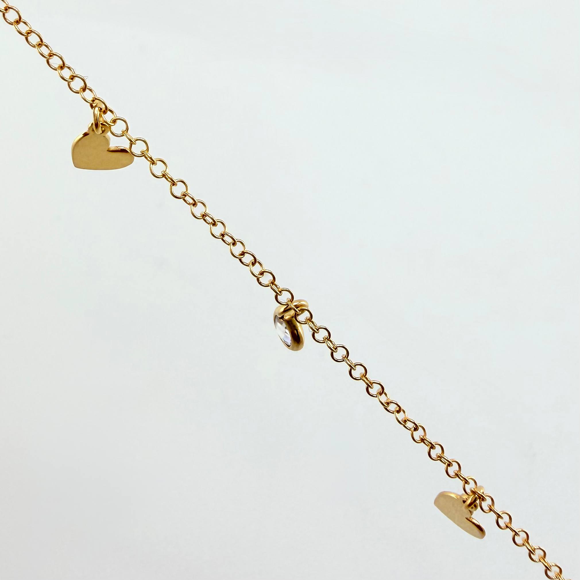 Pulso Aro Seguido Corazones Burbujas  18.5gr / 16cm-18.5cm / 1.5mm Oro Amarillo +4 18K*