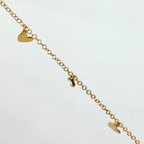 Pulso Aro Seguido Corazones Burbujas  18.5gr / 16cm-18.5cm / 1.5mm Oro Amarillo +4 18K*