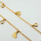 Pulso Aro Seguido Corazones Burbujas  18.5gr / 16cm-18.5cm / 1.5mm Oro Amarillo +4 18K*